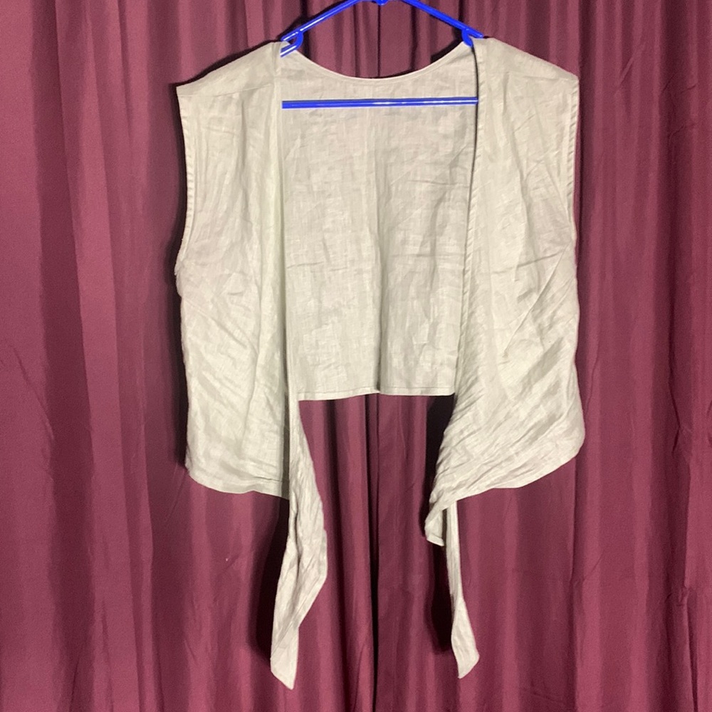 Whimsy + Row light green tie front vest shirt size women’s L